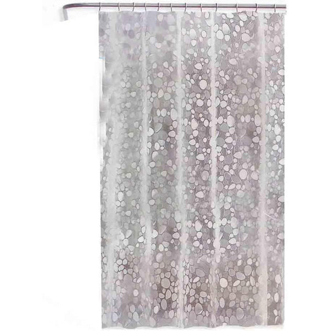 Tenda moderna per doccia vasca da bagno impermeabile pvc 12 ganci effetto pavimentazione ciottoli 200x240 cm - enzoled