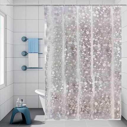 Tenda moderna per doccia vasca da bagno impermeabile pvc 12 ganci effetto pavimentazione ciottoli 200x240 cm - enzoled