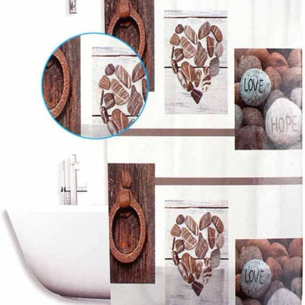 Tenda moderna per doccia vasca da bagno impermeabile pvc 12 ganci stile shabby chic 180x180 cm - enzoled