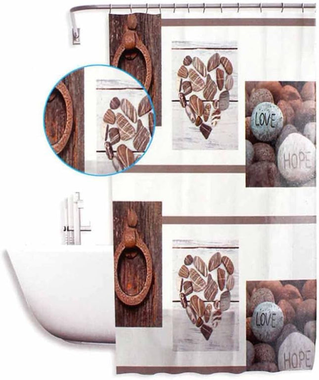 Tenda moderna per doccia vasca da bagno impermeabile pvc 12 ganci stile shabby chic 180x180 cm - enzoled