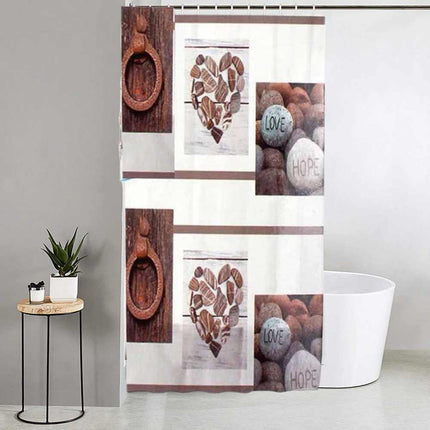 Tenda moderna per doccia vasca da bagno impermeabile pvc 12 ganci stile shabby chic 180x180 cm - enzoled