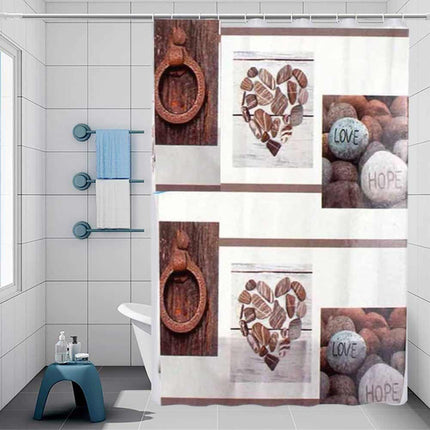 Tenda moderna per doccia vasca da bagno impermeabile pvc 12 ganci stile shabby chic 180x180 cm - enzoled