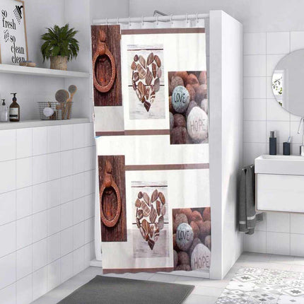 Tenda moderna per doccia vasca da bagno impermeabile pvc 12 ganci stile shabby chic 180x180 cm - enzoled