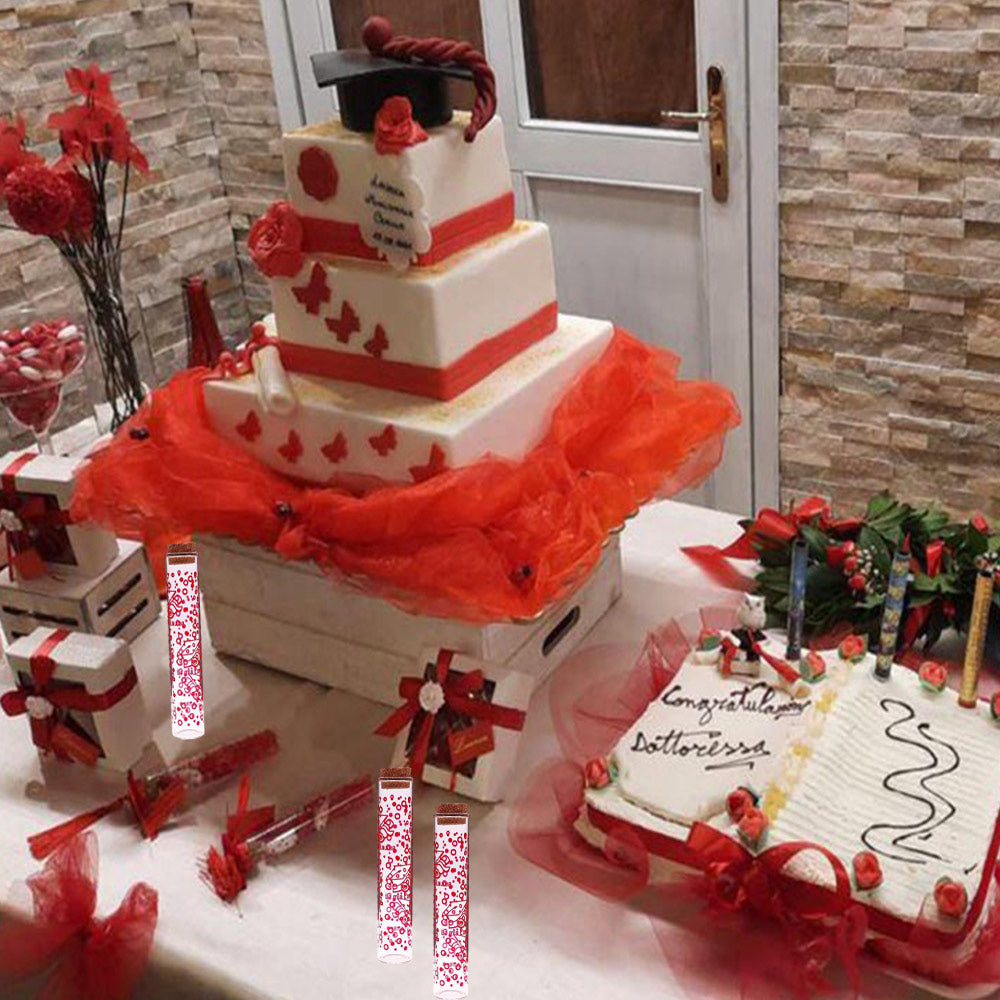 Bomboniere per Laurea Portaconfetti 12 Pezzi in vetro con tappo in sughero bomboniere rosso - enzoled