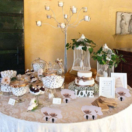 Barattolino portaconfetti in vetro con tappo in sughero velo bianco per matrimonio sposi 12 bomboniere segnaposto confettata - enzoled