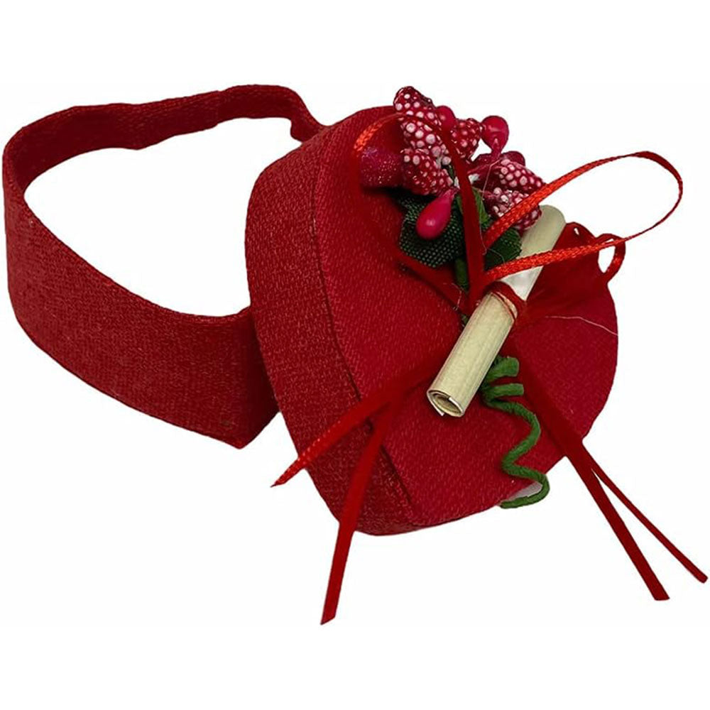 Bomboniera portaconfetti 12 pezzi  per la Laurea Scatola per Confetti in Tessuto per laureati a Cuore - enzoled