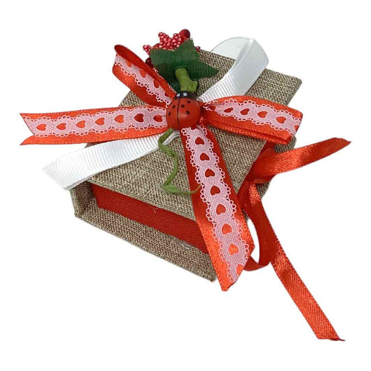 Bomboniere portaconfetti per laurea 12 pezzi scatoline porta confetti caramelle decorate nastro e coccinella - enzoled