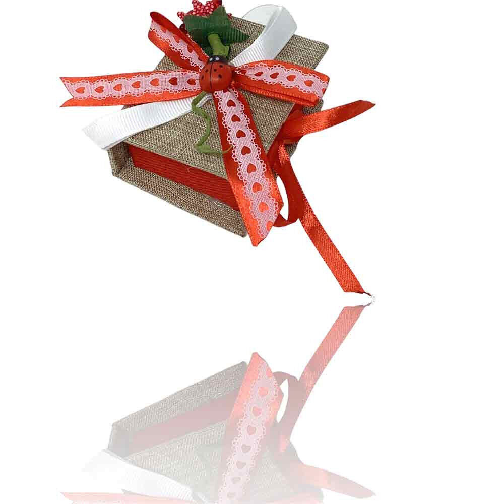 Bomboniere portaconfetti per laurea 12 pezzi scatoline porta confetti caramelle decorate nastro e coccinella - enzoled