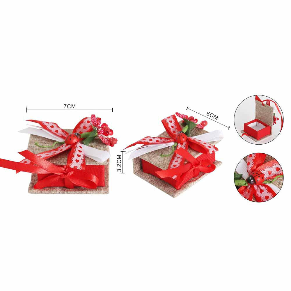 Bomboniere portaconfetti per laurea 12 pezzi scatoline porta confetti caramelle decorate nastro e coccinella - enzoled
