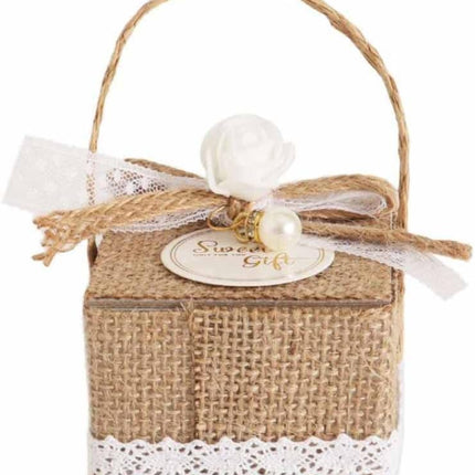 Scatoline portaconfetti in juta 12 pezzi bomboniere per matrimonio anniversario comunione porta confetti segnaposto - enzoled
