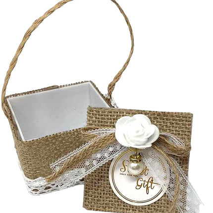 Scatoline portaconfetti in juta 12 pezzi bomboniere per matrimonio anniversario comunione porta confetti segnaposto - enzoled