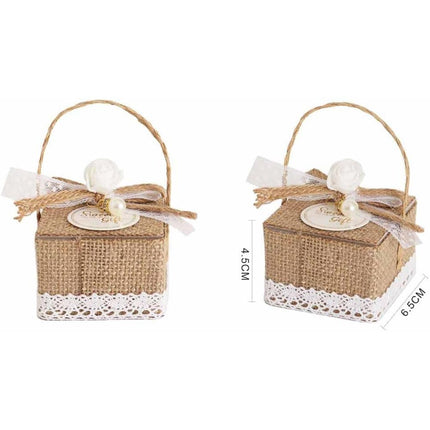 Scatoline portaconfetti in juta 12 pezzi bomboniere per matrimonio anniversario comunione porta confetti segnaposto - enzoled