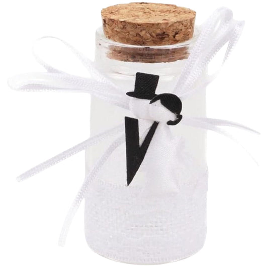 Set 12 Barattolo portaconfetti con Tappo in Sughero per Matrimonio sposi bomboniera segnaposti confettatain Vetro - enzoled