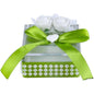 Set 12 scatolina portaconfetti per Promessa di Matrimonio bomboniere segnaposto in plexiglass Trasparenti Decorate Verde - enzoled