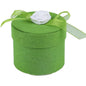 Set 12 scatolina portaconfetti Rotonda per Promessa di Matrimonio bomboniere segnaposto in Tessuto Verde - enzoled