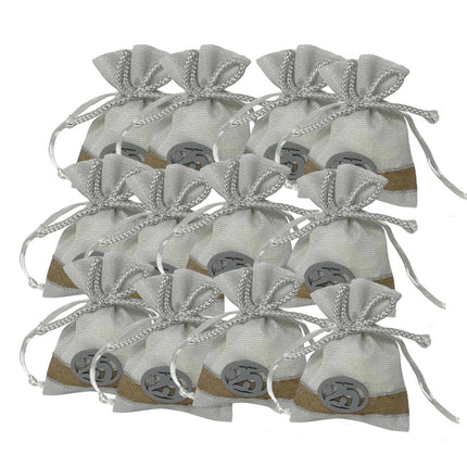 Bomboniera Sacchetto Porta Confetti per Anniversario 25 o 50 Anni 12 Sacchetti Nozze d’Oro d’Argento - enzoled