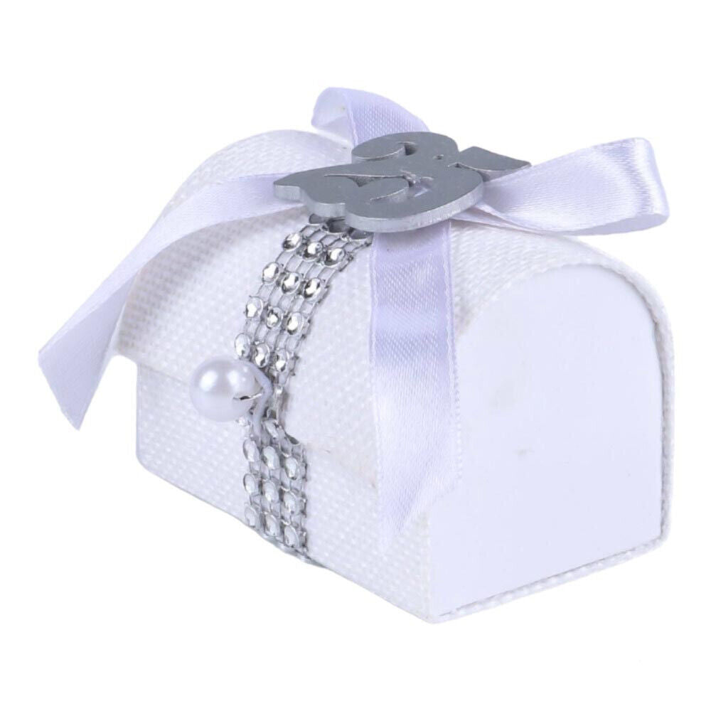 Bomboniera Bauletto Decorato Porta Confetti 50° e 25° Anniversario segnaposto12 Pezzi Nozze d’Oro o d’Argento - enzoled