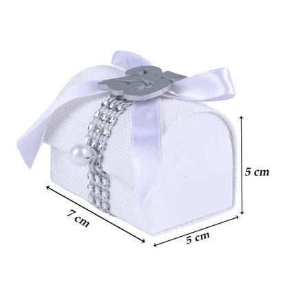 Bomboniera Bauletto Decorato Porta Confetti 50° e 25° Anniversario segnaposto12 Pezzi Nozze d’Oro o d’Argento - enzoled