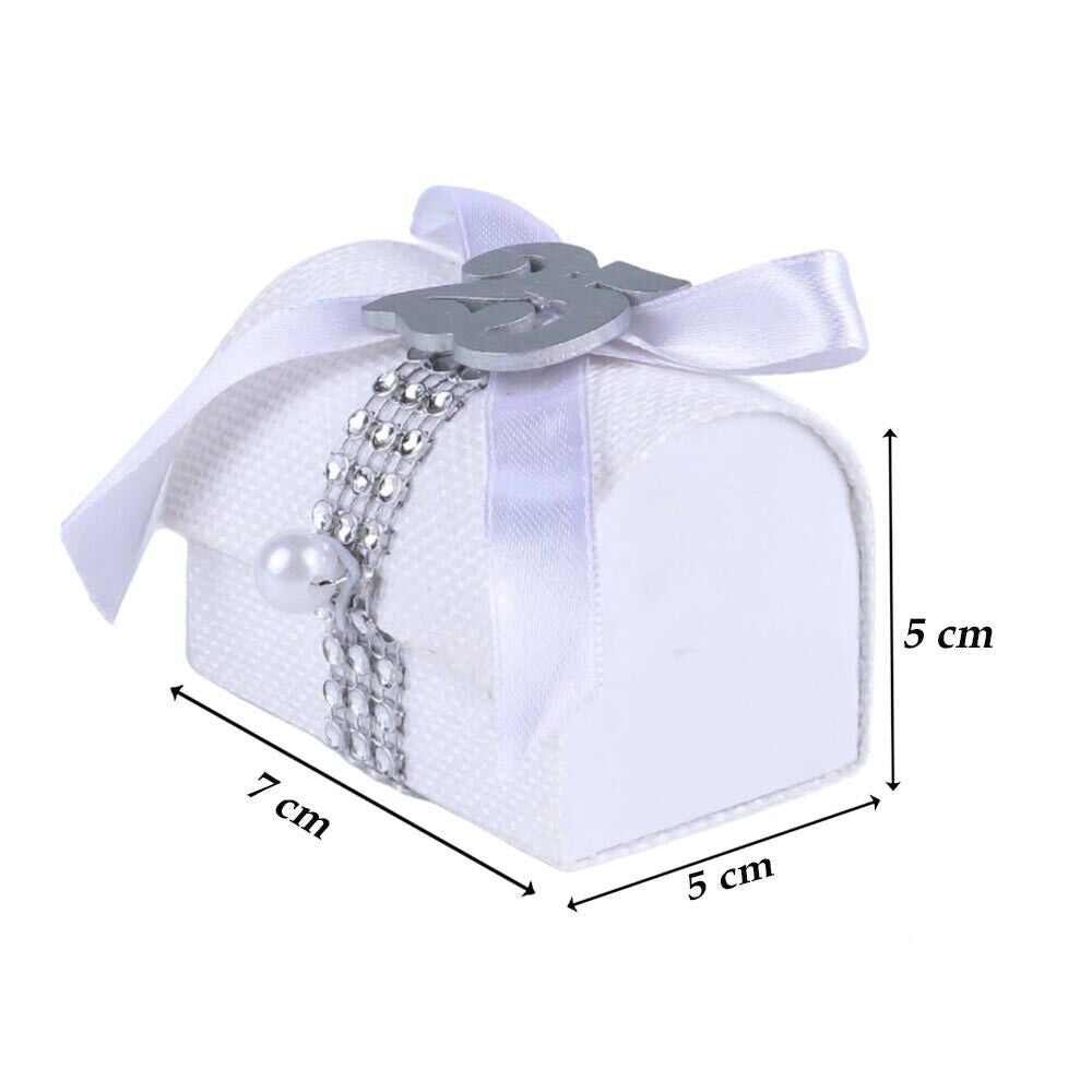Bomboniera Bauletto Decorato Porta Confetti 50° e 25° Anniversario segnaposto12 Pezzi Nozze d’Oro o d’Argento - enzoled