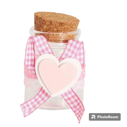 Bomboniere portaconfetti 12 Pezzi per Battesimo nascita confettate Compleanno Barattolo di Vetro Tappo di Sughero Rosa o Celeste - enzoled