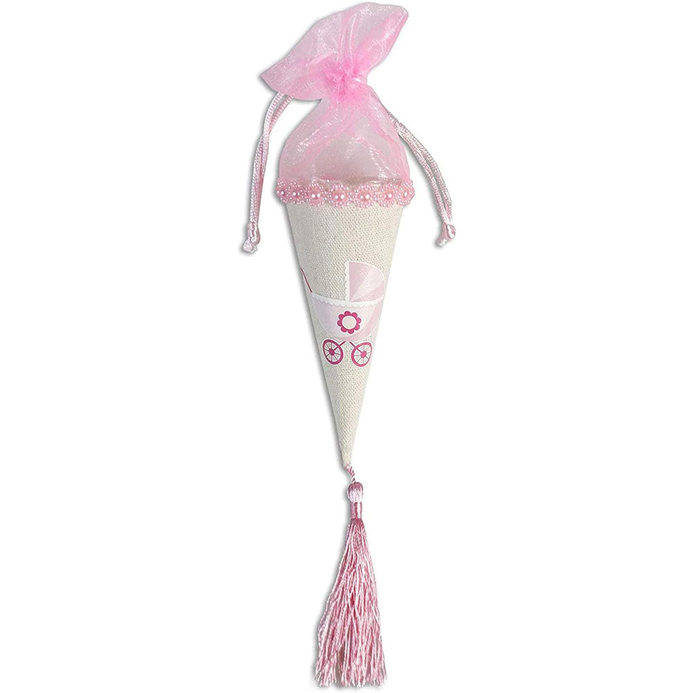 Coni portaconfetti per Battesimo Nascita Baby Shower scatole bomboniere Rosa e Celeste - enzoled