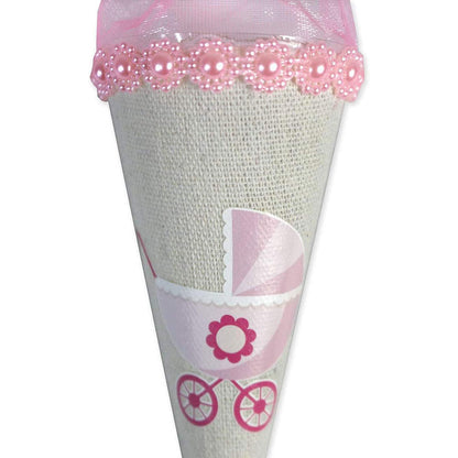 Coni portaconfetti per Battesimo Nascita Baby Shower scatole bomboniere Rosa e Celeste - enzoled