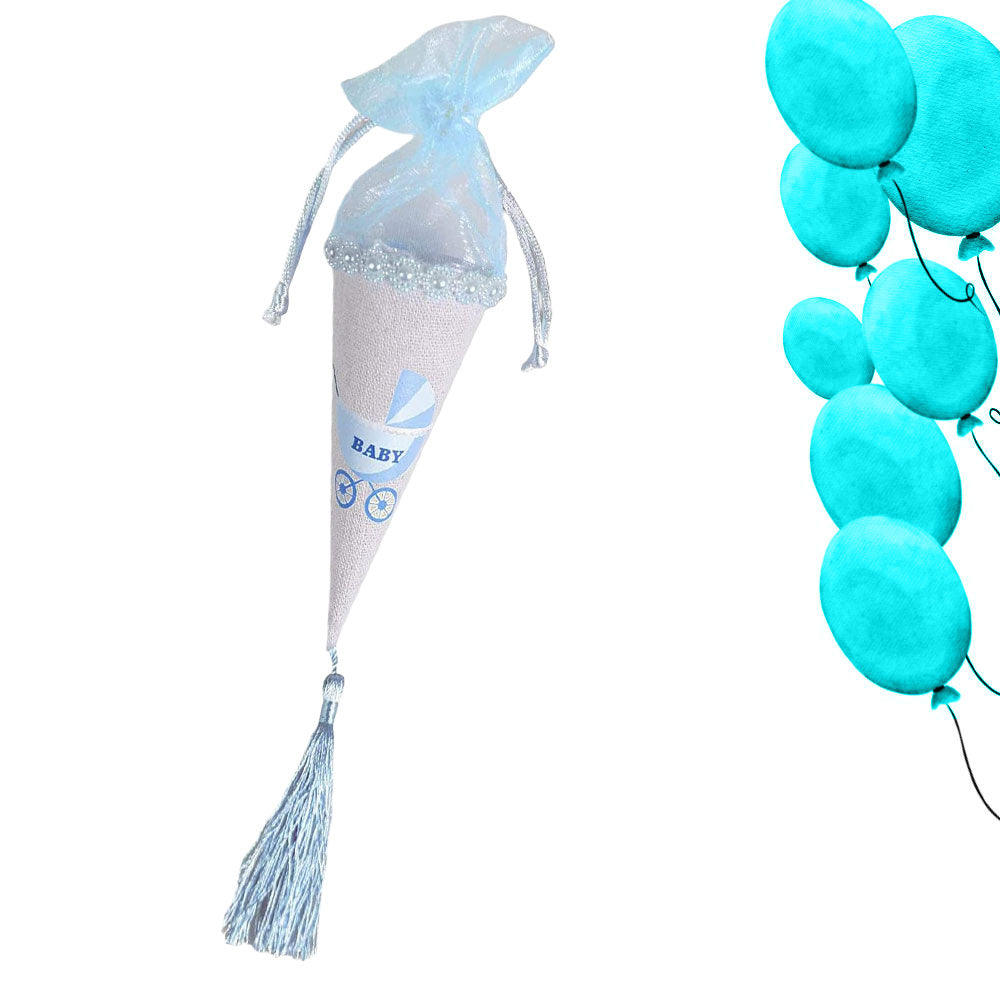 Coni portaconfetti per Battesimo Nascita Baby Shower scatole bomboniere Rosa e Celeste - enzoled
