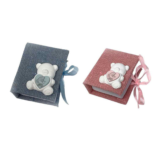 Scatoline portaconfetti a forma di libro 12 pezzi per nascita e battesimo bomboniere segnaposto neonato bimbo e bimba - enzoled