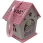 Set 12 bomboniera battesimo scatolina in legno portaconfetti a casetta per nascita bimbo con regali rosa e celeste - enzoled