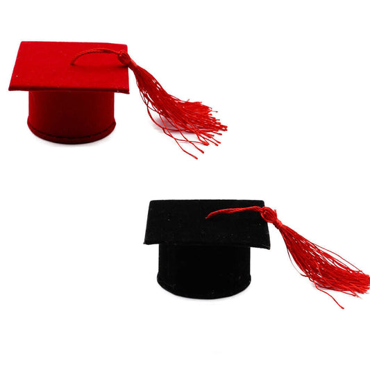 Set di 12 scatoline porta confetti per laurea bomboniera a forma di cappello toppo in velluto - enzoled