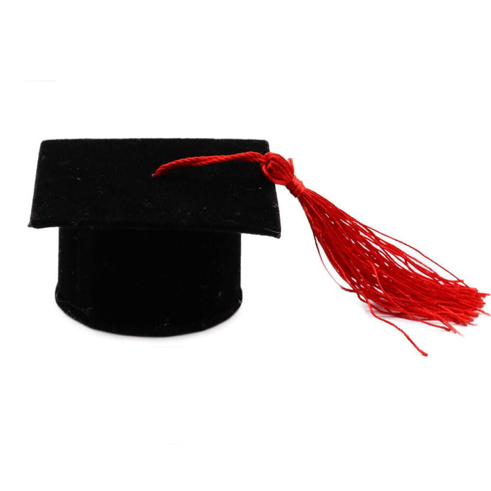 Set di 12 scatoline porta confetti per laurea bomboniera a forma di cappello toppo in velluto - enzoled