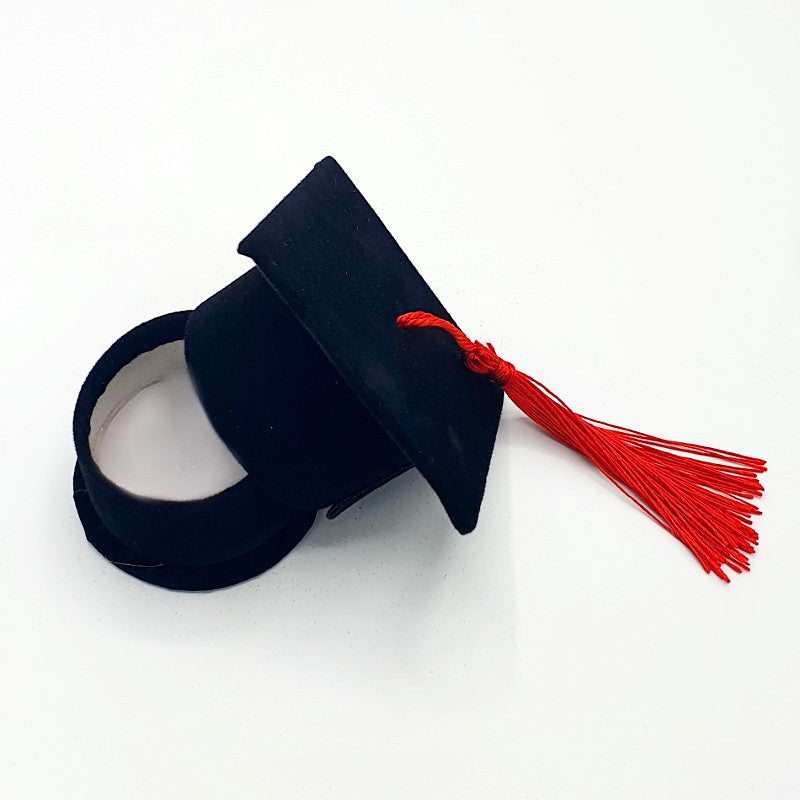 Set di 12 scatoline porta confetti per laurea bomboniera a forma di cappello toppo in velluto - enzoled