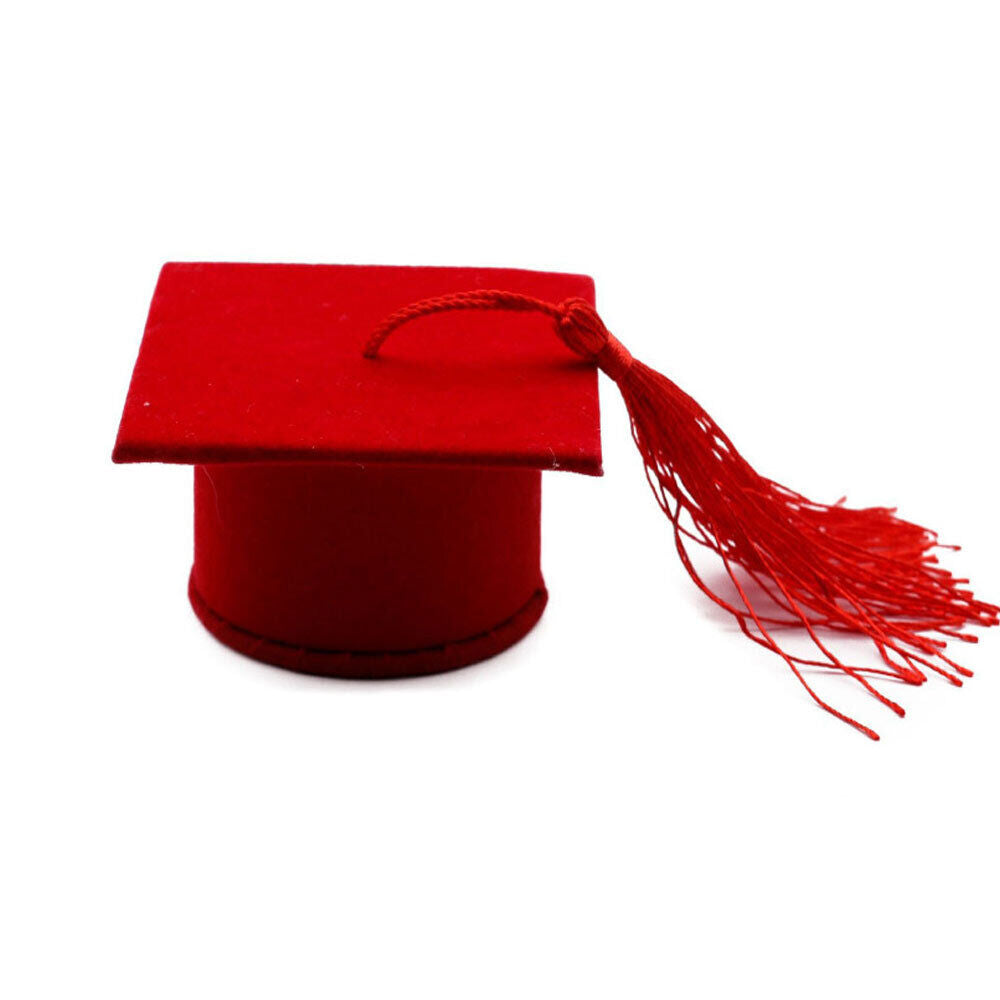Set di 12 scatoline porta confetti per laurea bomboniera a forma di cappello toppo in velluto - enzoled