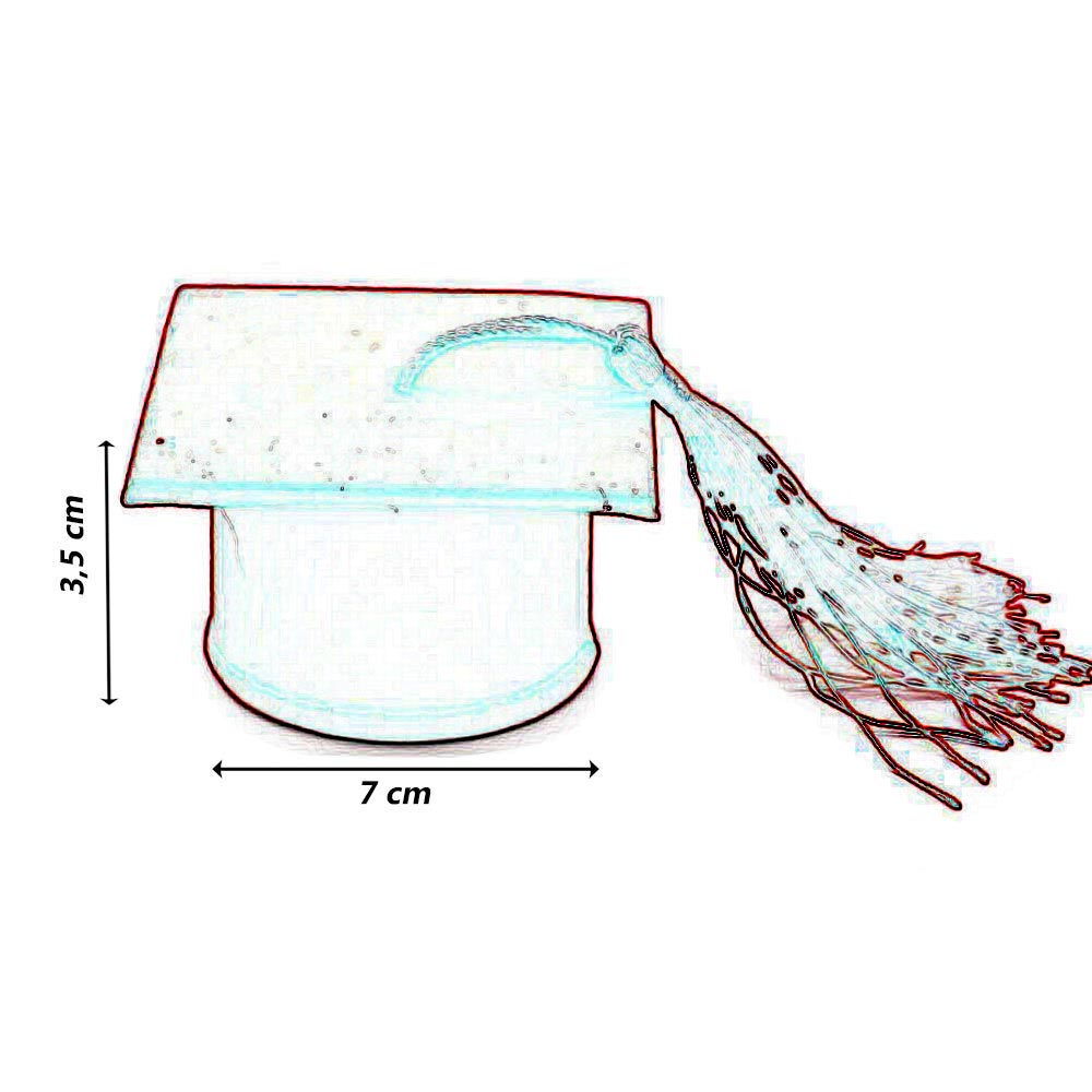 Set di 12 scatoline porta confetti per laurea bomboniera a forma di cappello toppo in velluto - enzoled