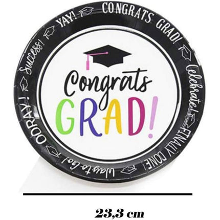 Coordinato per Festa di Laurea Nero 73 pz Piatti Bicchieri tovaglioli tovaglia Decorazione per Party - enzoled