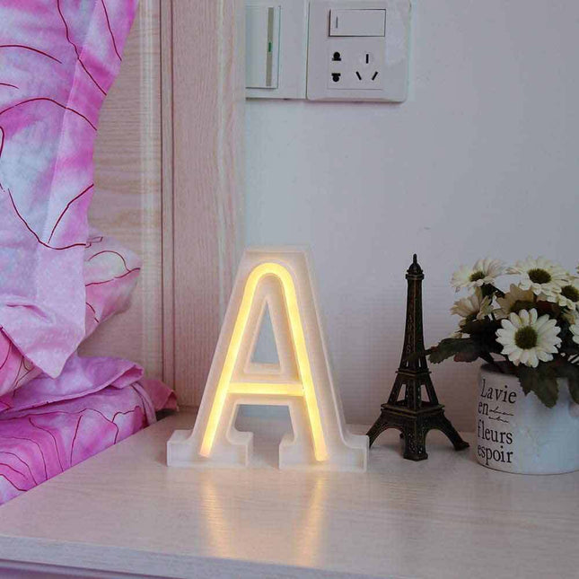 Lettere luminose neon a led luci alfabeto dalla A alla Z luminoso per decorazione casa compleanni nozze festa bar eventi luce calda - enzoled