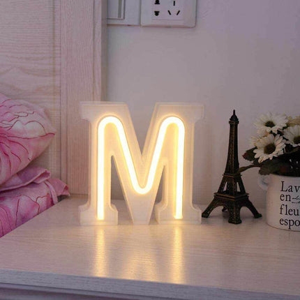 Lettere luminose neon a led luci alfabeto dalla A alla Z luminoso per decorazione casa compleanni nozze festa bar eventi luce calda - enzoled