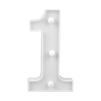 Numero luminoso bianco a LED decorazione per eventi feste compleanni luce calda 3000k 16x3 cm - enzoled