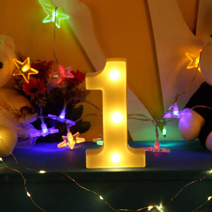 Numero luminoso bianco a LED decorazione per eventi feste compleanni luce calda 3000k 16x3 cm - enzoled