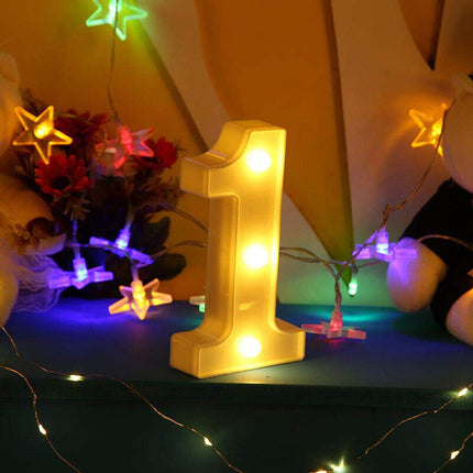 Numero luminoso bianco a LED decorazione per eventi feste compleanni luce calda 3000k 16x3 cm - enzoled