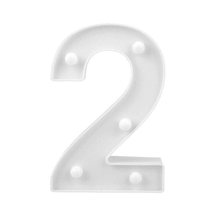 Numero luminoso bianco a LED decorazione per eventi feste compleanni luce calda 3000k 16x3 cm - enzoled