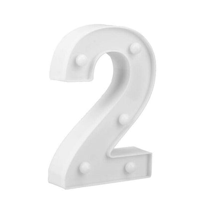 Numero luminoso bianco a LED decorazione per eventi feste compleanni luce calda 3000k 16x3 cm - enzoled