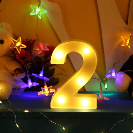 Numero luminoso bianco a LED decorazione per eventi feste compleanni luce calda 3000k 16x3 cm - enzoled