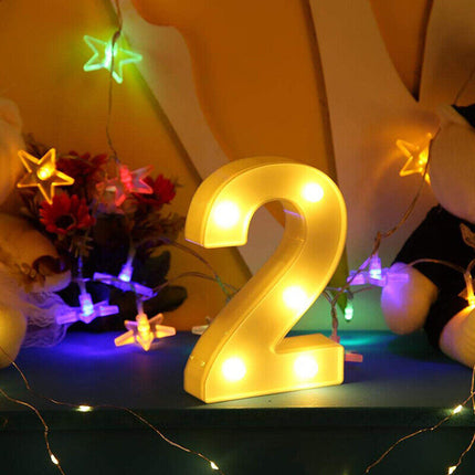 Numero luminoso bianco a LED decorazione per eventi feste compleanni luce calda 3000k 16x3 cm - enzoled