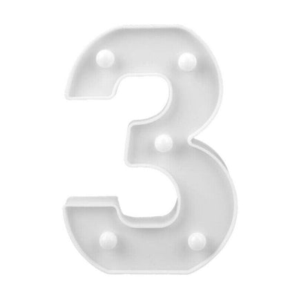 Numero luminoso bianco a LED decorazione per eventi feste compleanni luce calda 3000k 16x3 cm - enzoled