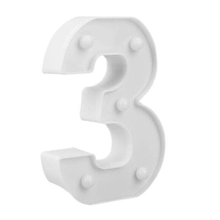 Numero luminoso bianco a LED decorazione per eventi feste compleanni luce calda 3000k 16x3 cm - enzoled