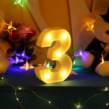 Numero luminoso bianco a LED decorazione per eventi feste compleanni luce calda 3000k 16x3 cm - enzoled