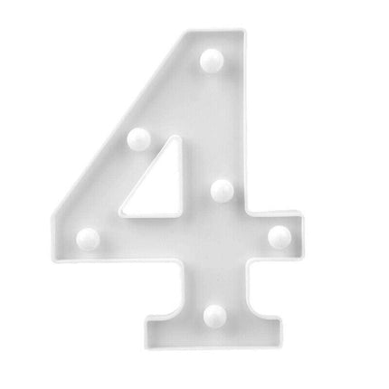 Numero luminoso bianco a LED decorazione per eventi feste compleanni luce calda 3000k 16x3 cm - enzoled