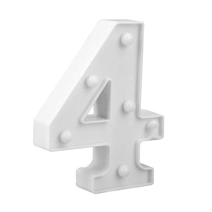 Numero luminoso bianco a LED decorazione per eventi feste compleanni luce calda 3000k 16x3 cm - enzoled