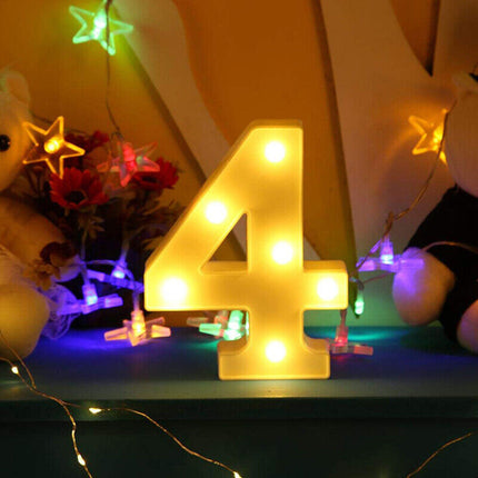 Numero luminoso bianco a LED decorazione per eventi feste compleanni luce calda 3000k 16x3 cm - enzoled